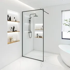 Home Deluxe BAKI Walk-In-Dusche 160 x 200 cm schwarz Klarglas