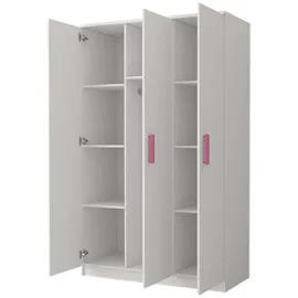 Deine Möbel 24 Kinderkleiderschrank, Weiß, Grün, Holzwerkstoff, 120x192x50 cm, Kinder- & Jugendzimmer, Kindermöbel, Kinderkleiderschränke