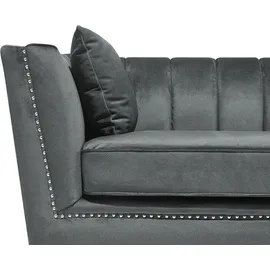 Beliani Sofa Samtstoff Grau 2-Sitzer