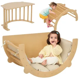aiyaplay Klettergerüst 3 in 1 Set Naturholz