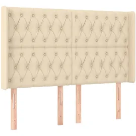 vidaXL Boxspringbett mit Matratze & LED Creme 140x190 cm Stoff - Creme