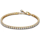 Pandora Funkelndes Tennisarmband Goldfarben, 18 cm
