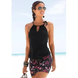 Strandkleid, mit bedrucktem Rockteil, kurzes Sommerkleid, Gr. 38 - N-Gr, schwarz-bedruckt, , 770963-38 N-Gr