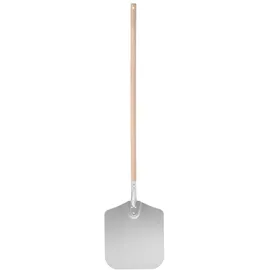 HENDI Pizzaschaufel, mit Holzgriff, Pizzaschieber, Brotschieber, 305x355x(L)965mm, Aluminium