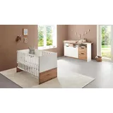 Arthur Berndt Babyzimmer, Eiche Artisan, Weiß, Holzwerkstoff, 1 Fächer, 2 Schubladen, 1x1x1 cm, Blauer Engel, Hergestellt in Deutschland, Babymöbel, Babyzimmer-Sets