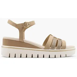 Keilsandalette - Damen - beige - 39