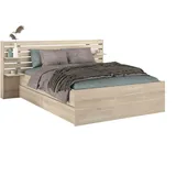 furn.design Parisot Meuble Stauraumbett, Eiche, Holzwerkstoff, Nachbildung,Eiche, Holz Optik, 2 Schubladen, Rechteckig, 200x140 cm, Schlafzimmer, Betten