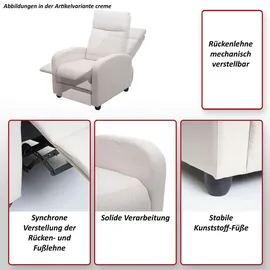 MCW Relaxsessel MCW-F76 Stoff/Textil 75 x 100 x 80 cm Grau mit Liegefunktion