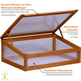 Dobar Frühbeetaufsatz Kubus 2.0 Serie 76 cm x 56 cm x 28 cm Hellbraun