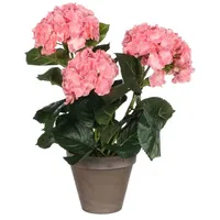 Mica Decorations Hortensien Kunstpflanze im Blumentopf Stan - H40 x Ø35 cm - Rosa