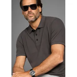 MAN'S WORLD Poloshirt MAN'S WORLD, Herren, Gr. 64 (3XL), grau (anthrazit), Piqué, Obermaterial: 100% Baumwolle, unifarben, Basic, regular fit, Rundhals, Flachstrickbündchen, Shirts, Kurzarm, lockere Passform, unifarben, Topseller