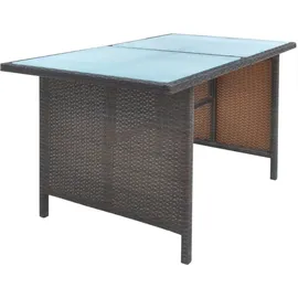 vidaXL Garten-Essgruppe mit Auflagen Polyrattan 6-tlg. braun