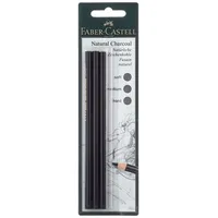 Faber-Castell 117498 - Kohlestift Pitt fettfrei, 3er Packung