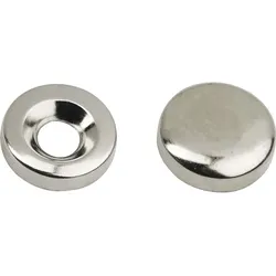 Spiegelkappe 2-teilig zum Aufclipsen, Außen ø 18 mm, Innen ø 5 mm, Messing vern.
