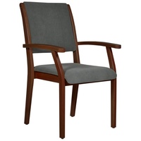 Devita Stuhl Seniorenstuhl Pflegestuhl Kerry - Verschiedene Sitzhöhen (Einzel), stapelbar, standfest, verschieden Sitzhöhe wählbar, versch. Bezüge wählbar grau