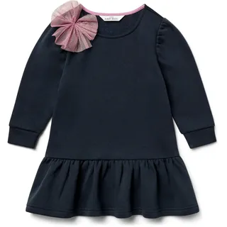 Tchibo - Kinder-Sweat-Kleid mit Schleife - Mädchen - Gr. 110/116 - dunkelblau
