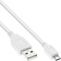 InLine Micro-USB 2.0 Kabel, USB-A Stecker an Micro-B Stecker, weiß, 0,5m