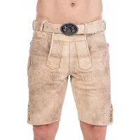 Maddox Trachtenlederhose Lederhose Herren kurz - RONN - natur antik 48
