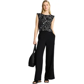Tom Tailor Loose Fit Top in Crinkle-Optik, Black, L