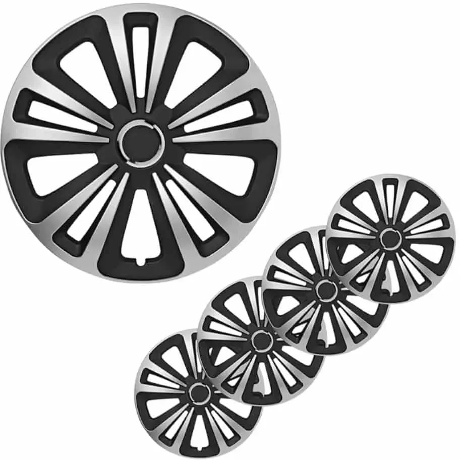Radkappen silber-schwarz 13 Zoll   - Set mit Stück