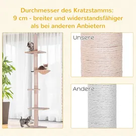 PawHut Kratzbaum Deckenhoch 40 x 34 x 230-260 cm beige