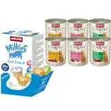 animonda Kombi-Paket: 12 x 800 g Carny Adult + 20 x 15 g Milkies Selection - Mixpaket Rind (3 Sorten) + Milkies Snack (4 Sorten)