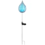 ETC Shop LED Solarleuchte, Flammen-Design, Erdspieß, blau, H 90 cm,