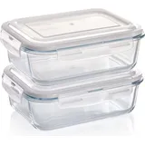 GRIZZLY Frischhaltedose Glas braun rechteckig 2 x 1,52 l