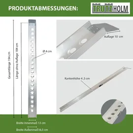 Baumarktplus TRUTZHOLM 2x Alu Auffahrschienen 194 cm Traglast 200kg starr