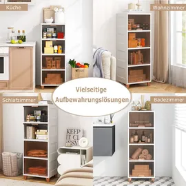 Costway Aufbewahrungsbox 45 x 38 x 117 cm 4-tlg. weiß