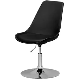 FineBuy Drehsessel Höhenverstellbar Design Drehstuhl Esszimmerstuhl Drehbar Sessel - Schwarz