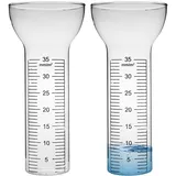 Veesper Regenmesser 2pcs Regenmesser Ersatzglas Glas Regenmessrohrmit klaren Markierungen 35 mm trichterförmige Regenmessgeräte fürGartenwasseranzeige im Freien im Freien fürRegen