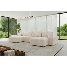 altdecor Wohnlandschaft ENIL-U 401x189x68 Beige Cord
