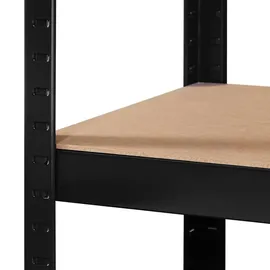 Arebos 2er Set Schwerlastregal 180 x 90 x 40 cm 875 kg 5 MDF-Platten | Schwarz