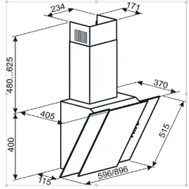 Gurari Induktions-Standherd E 913 RU BL+GCH S 171 90 BL PRIME, Retro Range Cooker 90 cm/ 121L+Dunstabzugshaube 90 cm - Schwarz/Silber