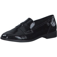 S.Oliver Damen Loafer ohne Absatz Lack Spitz Schwarz (Black Patent), 39