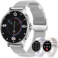 Smartwatch Damen mit Telefonfunktion, 1.27" HD Fitnessuhr Damen mit Herzfrequenz SpO2 Schlafmonitor Schrittzähler, IP68 Wasserdicht Fitness Tracke... - Silber
