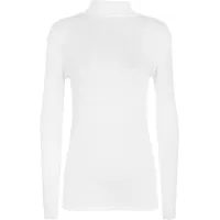 WearAll - Neu Damen Rollkragen Elastisch Langarm Top Jumper - Weiß - 36-38 - 36-38