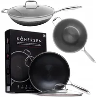 kohersen WOK-Pfanne mit Deckel Black Cube 32 cm