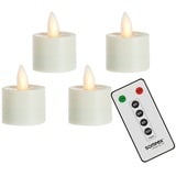 sompex 4er Set Flame LED Teelichter mit Fernbedienung