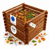 NATIV Holzkomposter braun 100x100cm Lärche für Garten Stecksystem langlebig