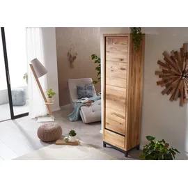 Massivmoebel24 Garderobenschrank Wildeiche 56 x 40 x 205 cm Beige