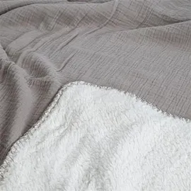 kamelshopping Musselin Decke Kuscheldecke 130 x 180 cm Grau