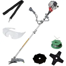 Ikra mogatec IKRA Benzin Freischneider IBF 25-1 inkl. Fadenspule, 4-Zahn-Messer, 8-Zahn-Messer, Schutzbrille & Schultergurt