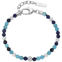 GIORGIO MARTELLO MILANO Armband mit Zirkonia, Steinkugeln und Muschelkern-Perlen, Silber 925 Armbänder & Armreife Violett Damen