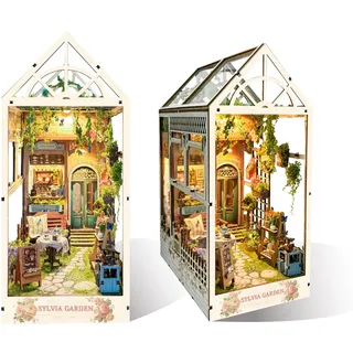 STRUCWOOD DIY Miniature House Book Nook Kit,Adults Wooden Dollhouse Kit Puzzle,Decoration Craftsmanship Hobbies Gifts (Sylvia Garden)