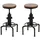 Mendler 2er-Set Barhocker HWC-N23 höhenverstellbar drehbar Industrial Holz  - Braun