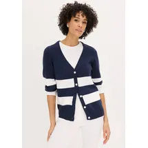 bonprix Strickjacke mit Streifenmuster Blau L