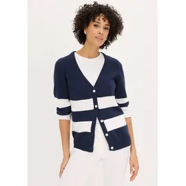 bonprix Strickjacke mit Streifenmuster Blau L