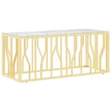 vidaXL Couchtisch 110x45x45 cm Edelstahl und Glas